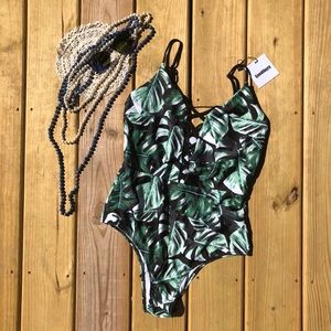 Tropical One Piece Bathing Suit